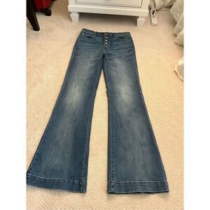 EUC 7 For All Mankind Button-Front Dojo Jeans